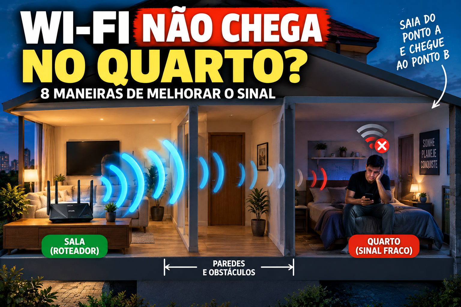 Wi-Fi não chega no quarto e sinal fica fraco ao atravessar paredes